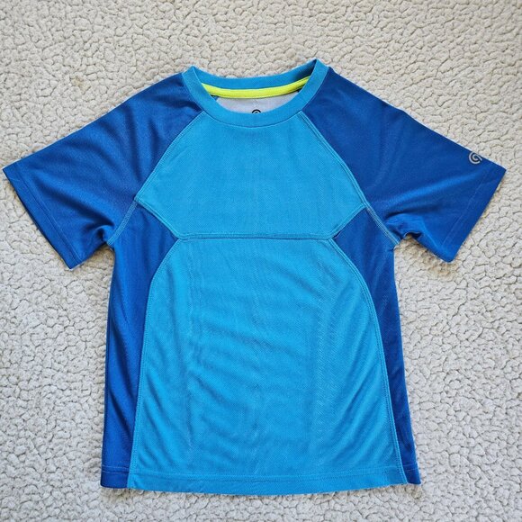 Champion Kids S (6-7) Blue Short Sleeve Performance Athletic Shirt Polyester - Picture 1 of 7